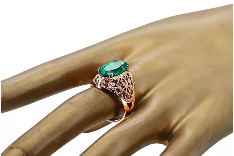 Ring Vintage Jewlery Emerald Original Vintage 14K Rose Gold vrc074r